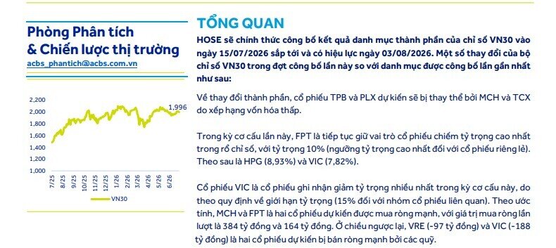 Dự báo cơ cấu ETF tháng 7: TCB, VPB, SHB dẫn đầu về khối lượng mua ròng trong nhóm ngân hàng