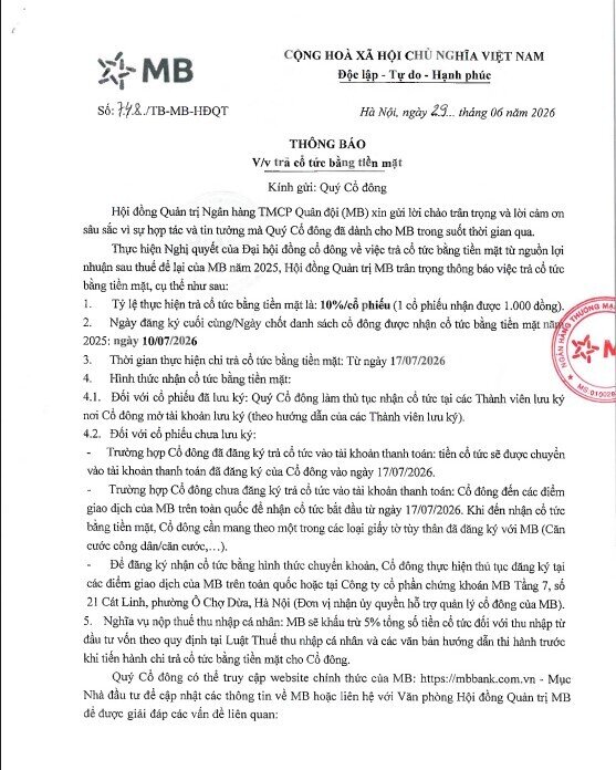 5 "ông lớn" VN30 sắp chia cổ tức tiền mặt, cao nhất tới 60%