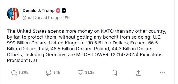 TT. Trump: Mỹ chi nhiều nhất cho NATO nhưng "không được lợi gì"
