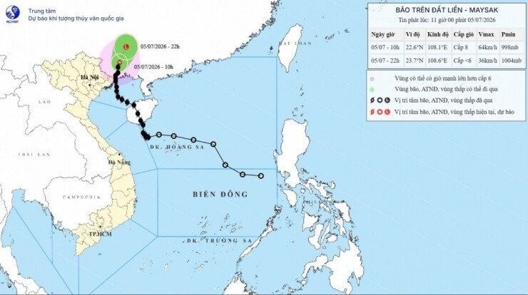 Bão số 1 di chuyển theo hướng Bắc Đông Bắc, các tỉnh chủ động ứng phó mưa lũ