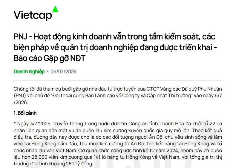 Bà Cao Thị Ngọc Dung: Gia đình đang cân nhắc mua vào cổ phiếu PNJ