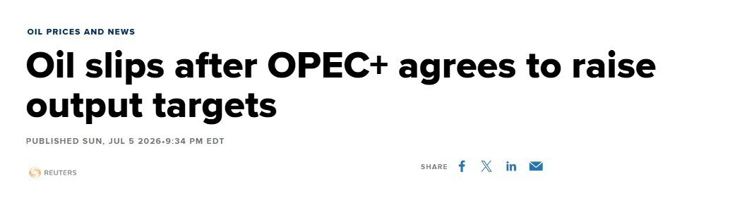 Giá dầu giảm nhẹ sau khi OPEC+ quyết định tăng sản lượng