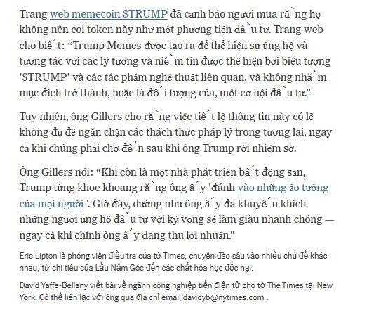 Mua coin của TT. Trump, gần 1 triệu NĐT nhận "trái đắng" hơn 3,8 tỷ USD