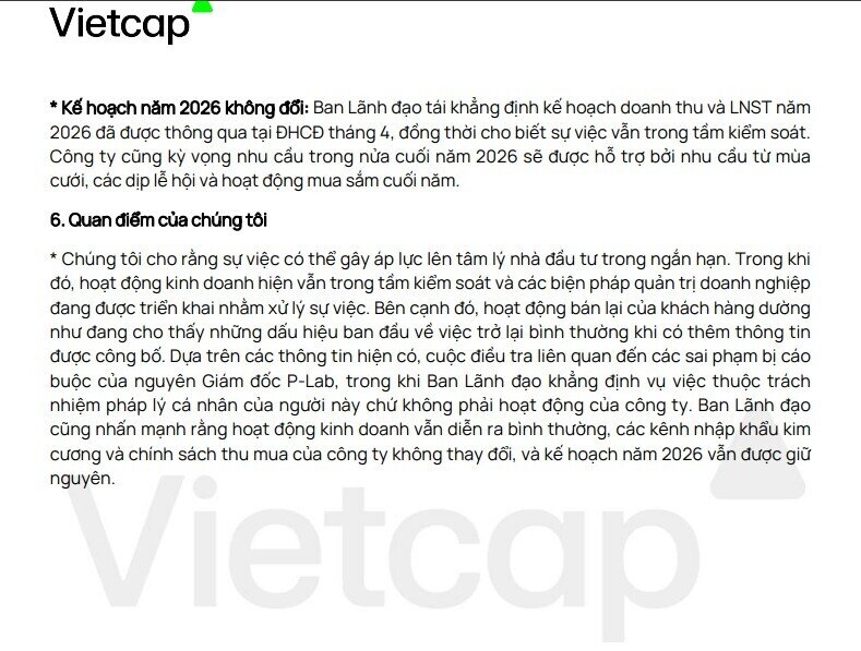 Bà Cao Thị Ngọc Dung: Gia đình đang cân nhắc mua vào cổ phiếu PNJ