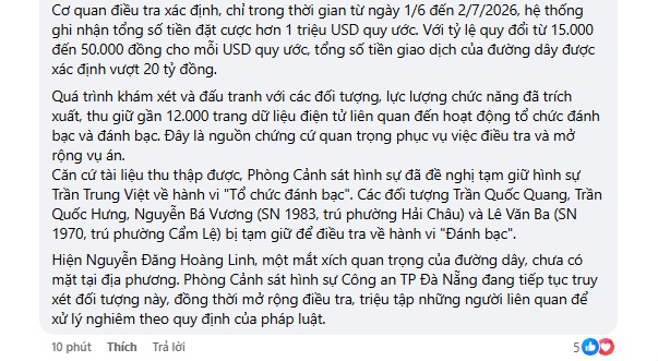 Chỉ 1 tháng, hơn 20 tỷ đồng "đổ" vào cá độ World Cup