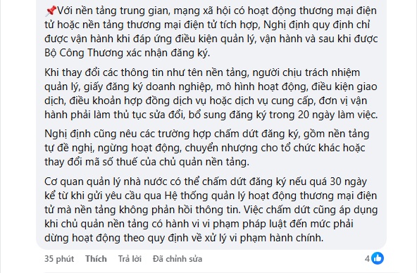 Thêm quy định mới với livestream bán hàng