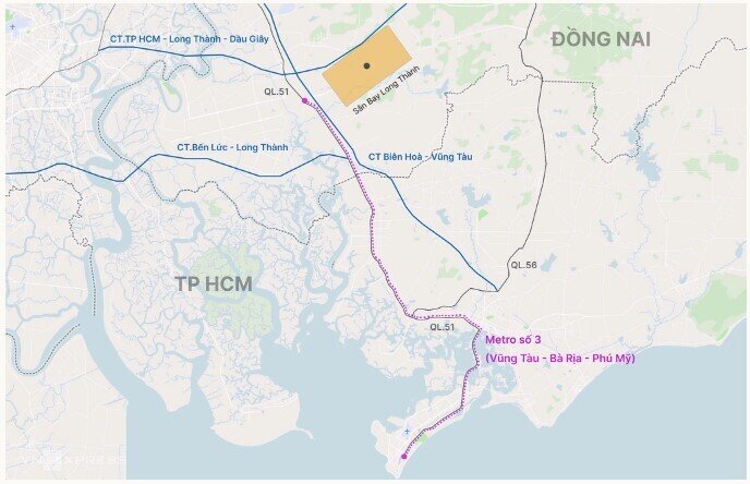 Đề xuất kéo dài metro Vũng Tàu đến sân bay Long Thành