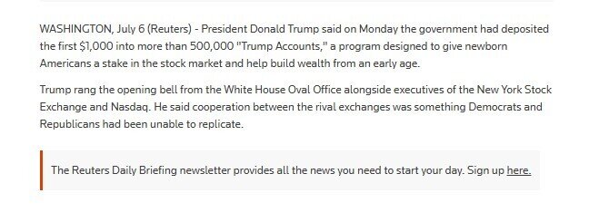 Mỹ ra mắt "Tài khoản Trump" mang lại cơ hội biến 1.000 USD thành quỹ 271.000 USD cho trẻ em
