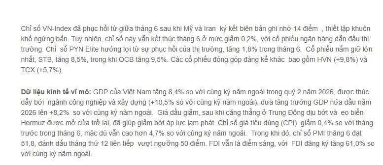 PYN Elite lấy lại hiệu suất dương nhờ HVN và cổ phiếu ngân hàng