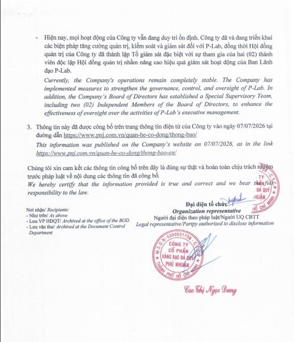 Ban lãnh đạo P-Lab bị giám sát đặc biệt sau vụ 28.000 viên kim cương nhập lậu