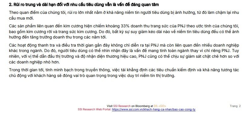 Cập nhật đáng chú ý: SSI hạ dự báo lợi nhuận PNJ xuống hơn 3.300 tỷ đồng cho năm 2026