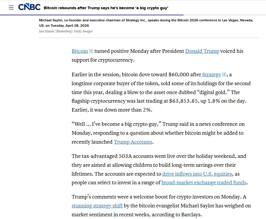 Bitcoin bất ngờ "quay xe" sau phát biểu của ông Trump, điều gì đang xảy ra?