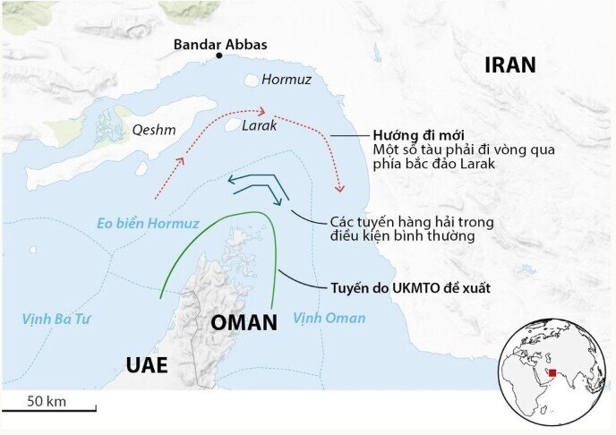 Tàu dầu bốc cháy gần Hormuz, có thể do trúng tên lửa Iran