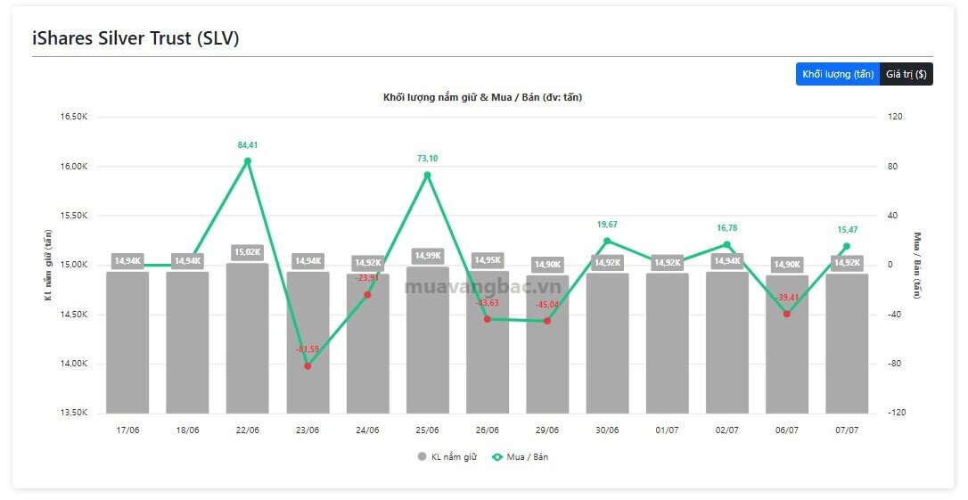 Cá mập 'gom' 15 tấn bạc khi giá giảm sâu