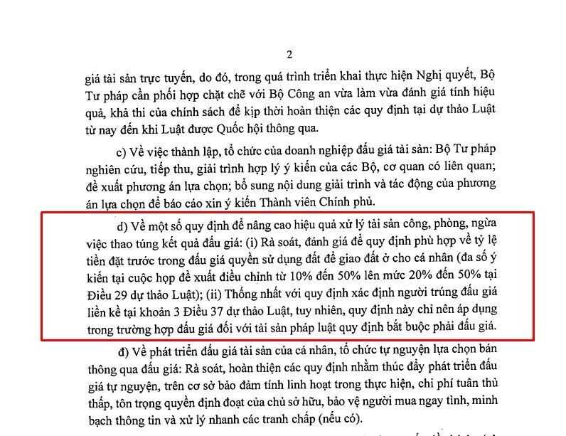 Sẽ tăng mức đặt cọc đấu giá đất lên 20-50%?