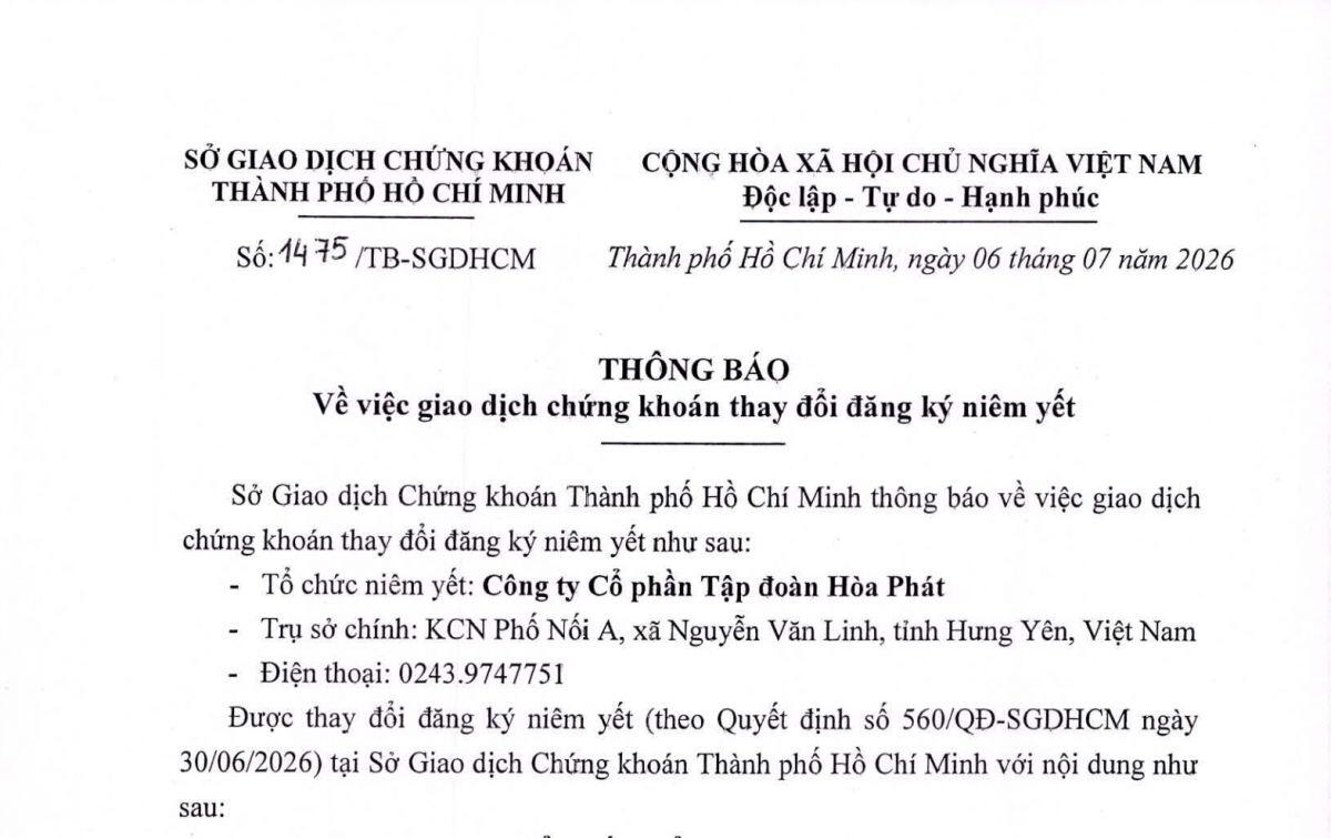 Gần 768 triệu cổ phiếu HPG sắp được đưa vào giao dịch