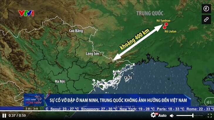 Sự cố vỡ đập ở Nam Ninh (Trung Quốc) có ảnh hưởng đến Việt Nam không?