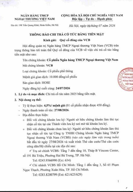 Lần đầu VCB, CTG, BID cùng chia cổ tức tiền mặt, hơn 10.000 tỷ đồng sắp đến tay cổ đông