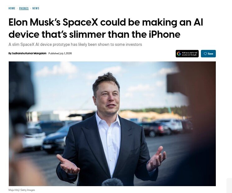 Tỷ phú Elon Musk sắp làm điện thoại mỏng hơn iPhone?