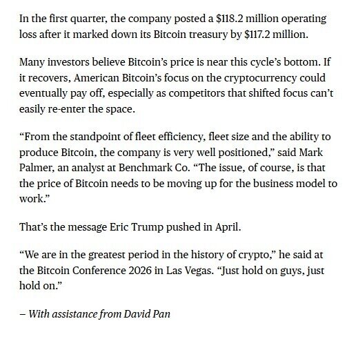 Con trai ông Trump "bay" hơn 600 triệu USD vì đặt cược vào Bitcoin