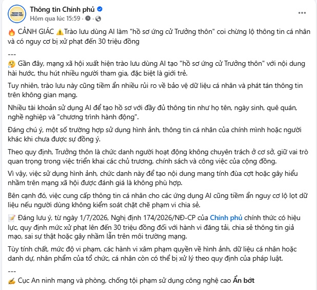 Cảnh báo: Trào lưu AI tưởng chỉ để vui nhưng có thể bị phạt tới 30 triệu đồng
