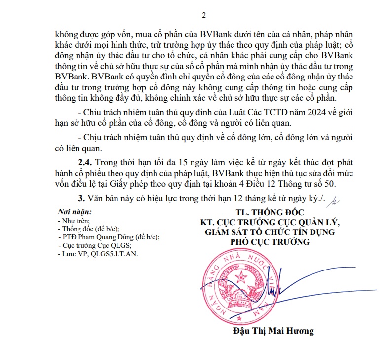 Trước thềm niêm yết HSX, BVBank được NHNN chấp thuận tăng vốn điều lệ thêm hơn 3.500 tỷ đồng
