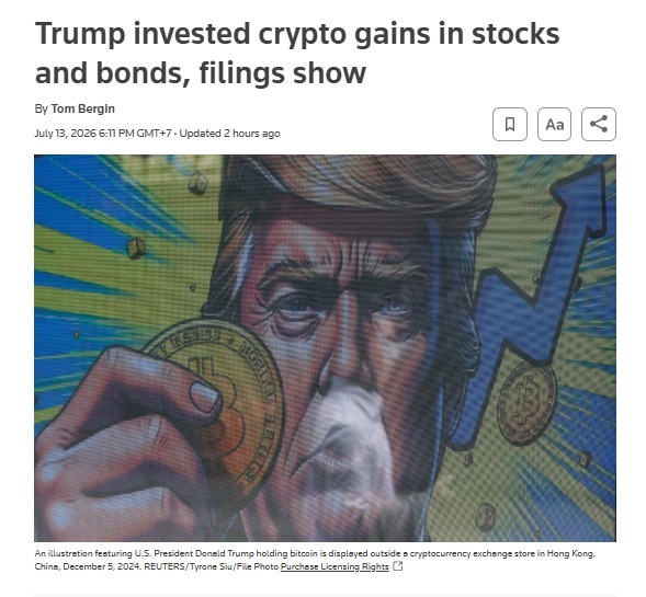 Miệng khen tiền số, ông Trump âm thầm đem 1,4 tỷ USD tiền lãi đầu tư gấp 4 lần vào 2 loại tài sản truyền thống