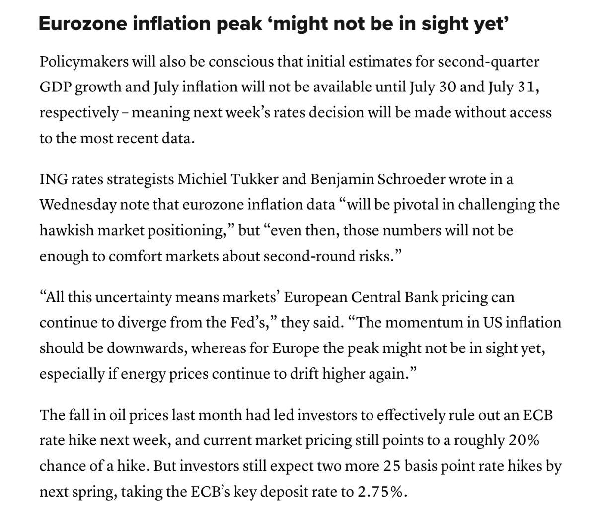 ECB thừa nhận triển vọng kinh tế "cực kỳ bất ổn", lãi suất có thể thay đổi