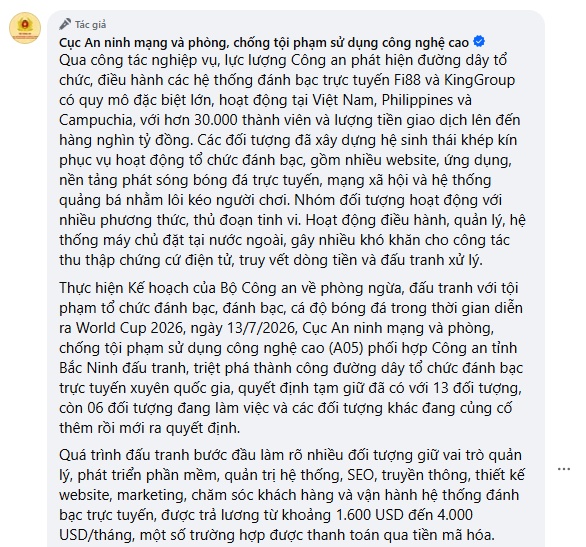 Sập đế chế cá độ Fi88 - KingGroup: Hé lộ bộ máy trả lương 4.000 USD/tháng