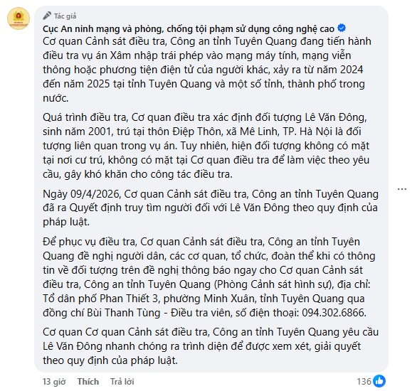 Công an truy tìm đối tượng liên quan đường dây mua bán hơn 8,4 tỷ email