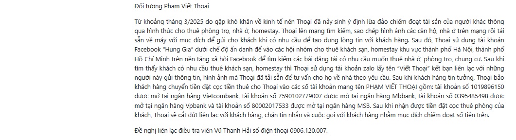 Khẩn: Ai từng chuyển tiền vào 4 tài khoản ngân hàng này cần trình báo gấp