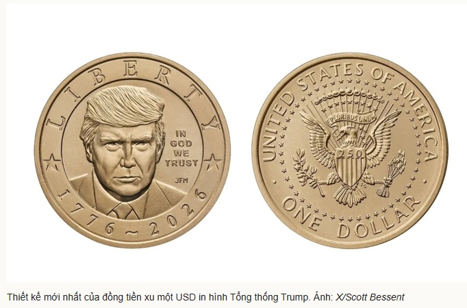 Mỹ sẽ đúc đồng xu một USD in hình ông Trump
