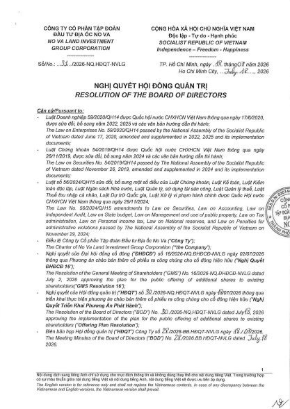 Novaland (NVL) muốn cho hai công ty con vay hơn 2.000 tỷ