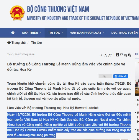 Bộ Công Thương đề nghị Mỹ đưa Việt Nam ra khỏi danh sách kiểm soát xuất khẩu