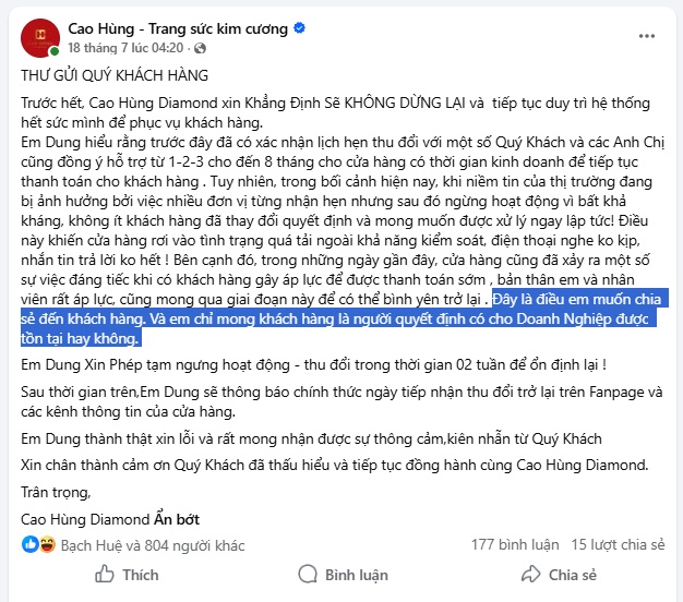 Nhiều tiệm kim cương ở TP.HCM đồng loạt đóng cửa, lý do được cho là đến từ... khách hàng