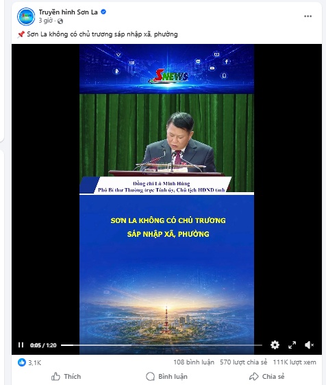 Sơn La không có chủ trương sáp nhập xã, phường