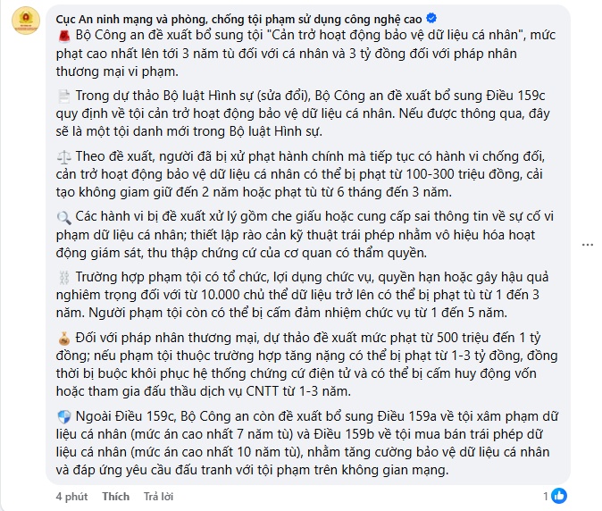 Đề xuất phạt tù đến 3 năm nếu cản trở bảo vệ dữ liệu cá nhân