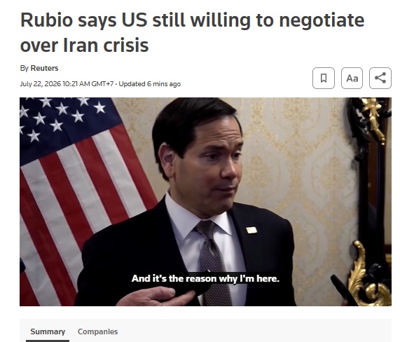 Mỹ vẫn sẵn sàng đàm phán với Iran
