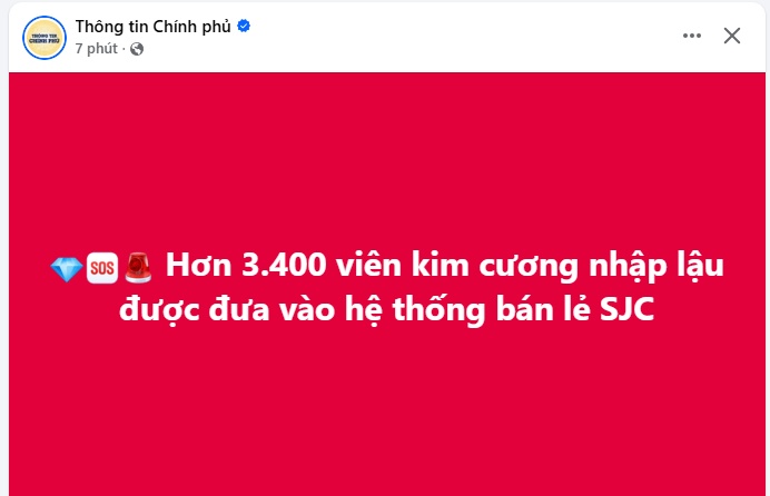 Hơn 3.400 viên kim cương nhập lậu được đưa vào hệ thống bán lẻ SJC