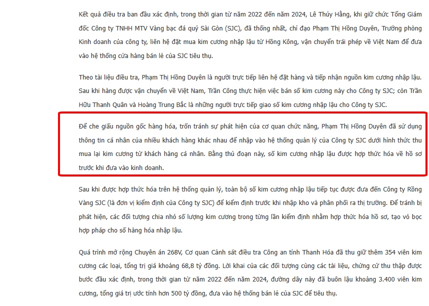 Lộ chiêu "hô biến" 3.400 viên kim cương lậu vào SJC