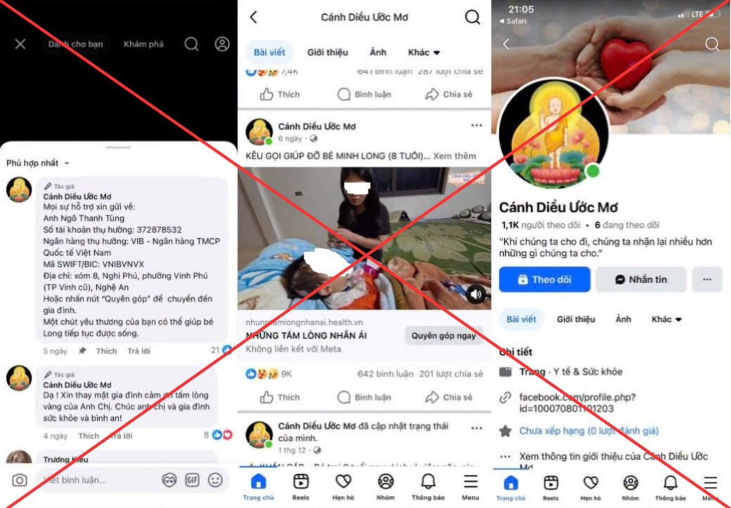 Công an phát thông báo khẩn: Tìm người từng chuyển tiền cho fanpage "Cánh Diều Ước Mơ"