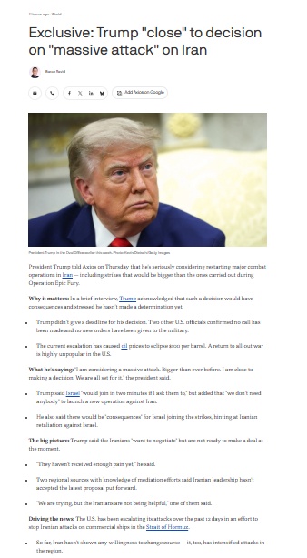 TT Trump sắp tấn công quy mô lớn vào Iran?