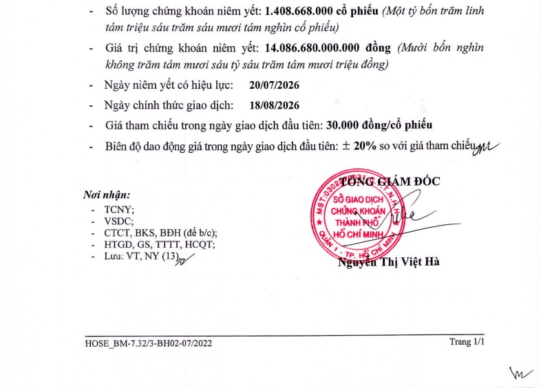LPBS chốt ngày đưa hơn 1,4 tỷ cổ phiếu lên niêm yết trên HoSE