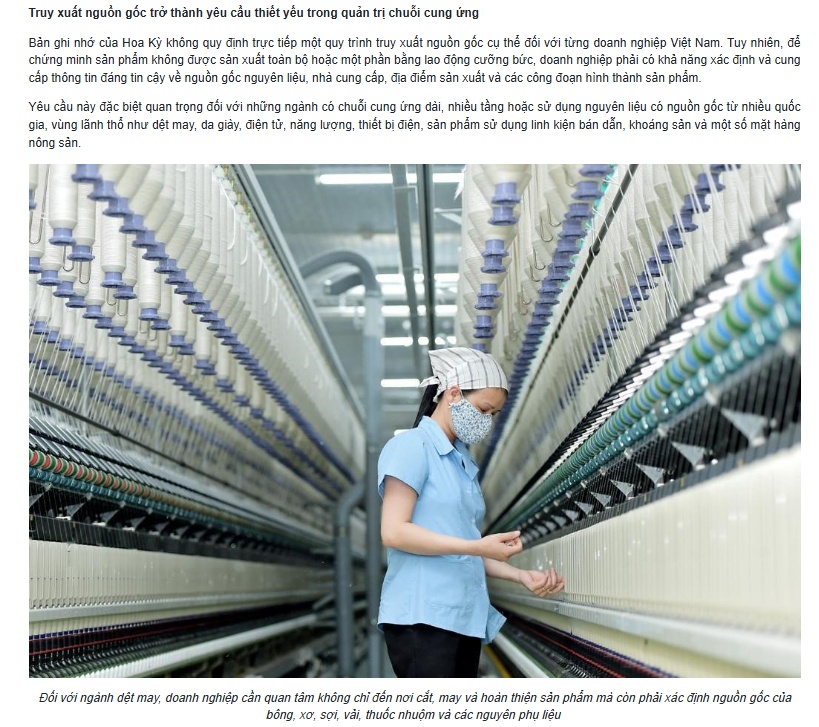 Mỹ áp thuế 12,5%, Bộ Công Thương khuyến cáo DN Việt phải siết chặt nguồn gốc, minh bạch chuỗi cung ứng