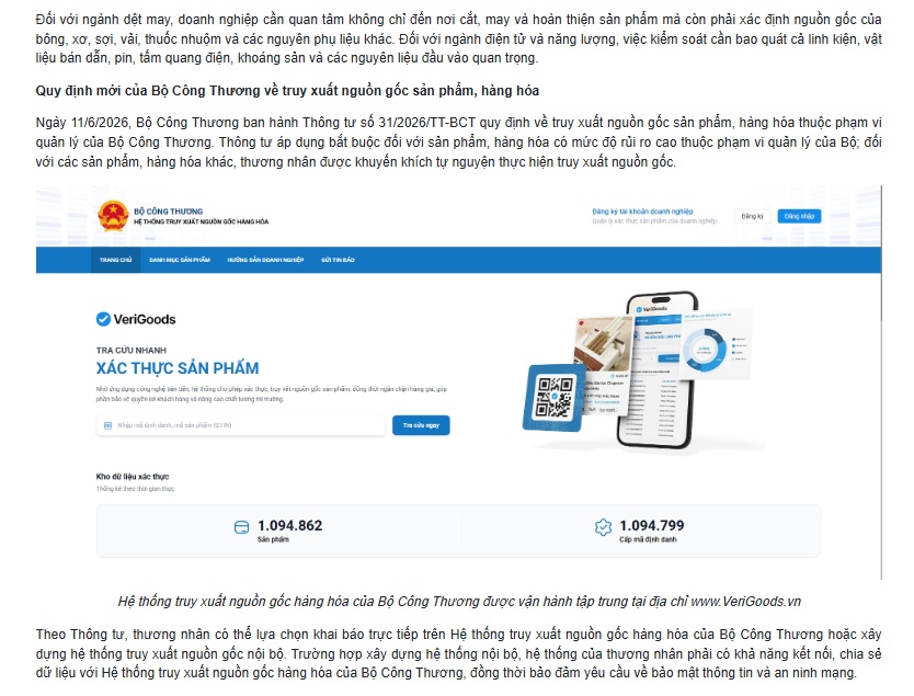 Mỹ áp thuế 12,5%, Bộ Công Thương khuyến cáo DN Việt phải siết chặt nguồn gốc, minh bạch chuỗi cung ứng