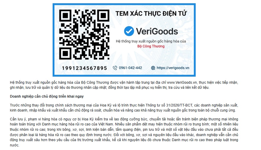 Mỹ áp thuế 12,5%, Bộ Công Thương khuyến cáo DN Việt phải siết chặt nguồn gốc, minh bạch chuỗi cung ứng