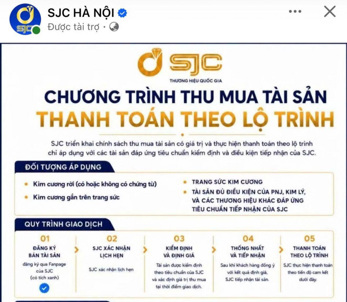 Ai đang giao dịch vàng nhớ đọc: SJC cảnh báo fanpage giả mạo có dấu xác minh
