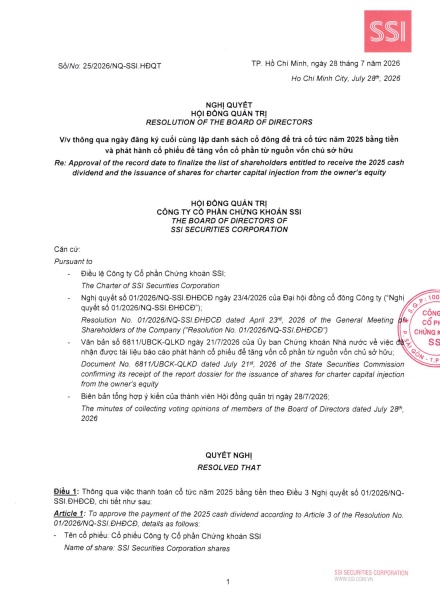 Cổ đông SSI chuẩn bị nhận "quà kép": Tiền mặt và cổ phiếu thưởng cùng lúc