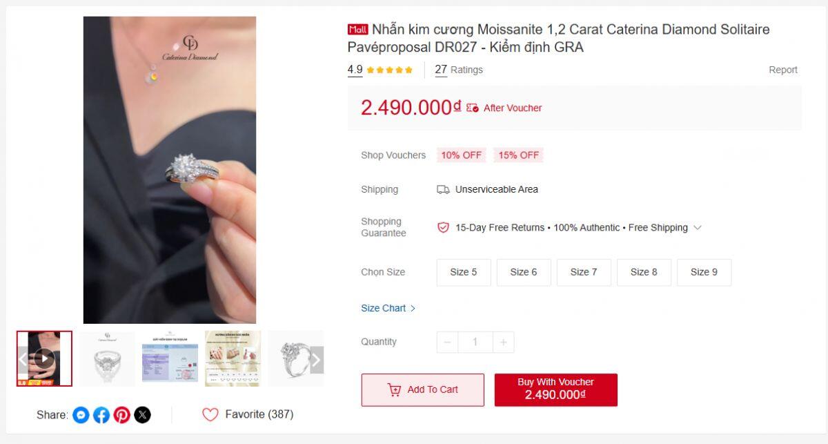 Nhẫn "kim cương" giá rẻ trên Shopee có thực sự đáng mua?