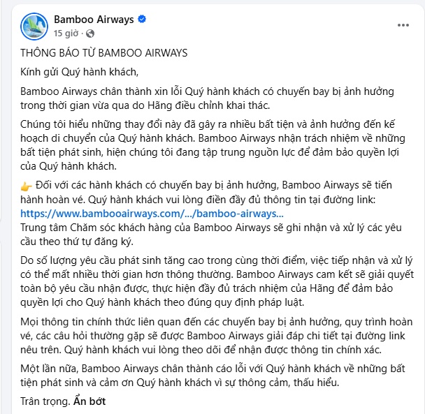  . Động thái này diễn ra trong bối cảnh Bamboo Airways đang đối mặt với nhiều vấn đề khi đội tàu bay  ...